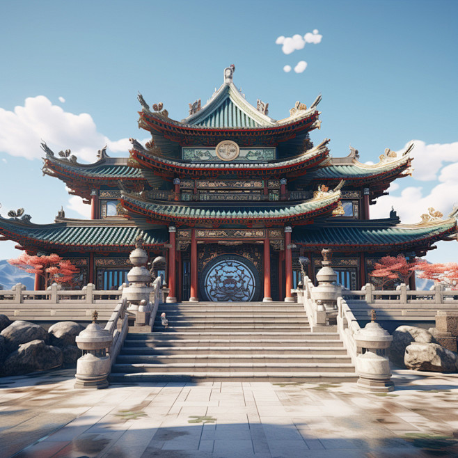 古代建筑素材图片AI图数字艺术图