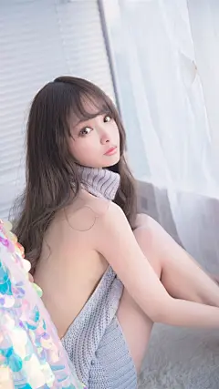 可爱萌妹清新开背毛衣诱惑写真手机壁纸第2页_高清桌面壁纸 - 精品壁纸站