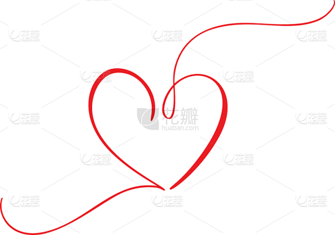 heart love sign logo design flourish element for