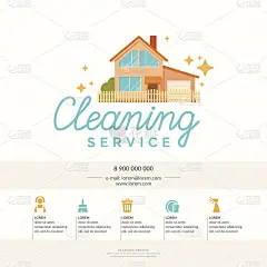 概念海报和清洁标志。矢量图