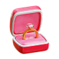 三维渲染七夕情人节爱情主题图标3D插画设计素材_钻戒Ring-Box2