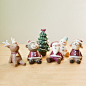 zakka 杂货 圣诞主题树脂小动物摆件 新年摆饰 圣诞节礼物 装饰品