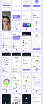 108屏银行金融账务财务管理app界面设计紫色ui套件模板下载_颜格视觉