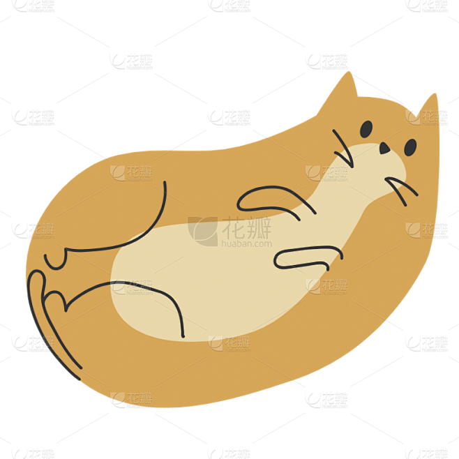 扁平-动物元素贴纸-SVG-猫