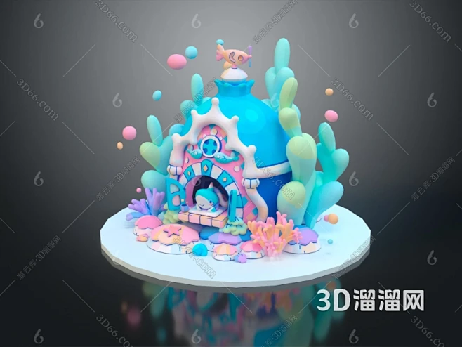 现代卡通建筑3D模型