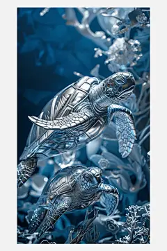 数字艺术海龟插画海龟素材-众图网