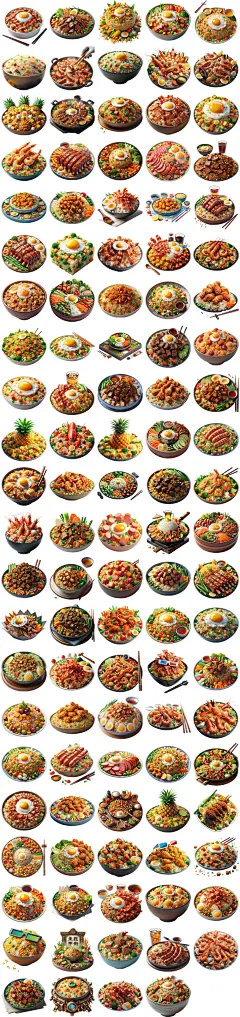 炒饭美食培根牛肉香肠海鲜菠萝卤肉石锅拌饭创意海报素材设计模板-淘宝网