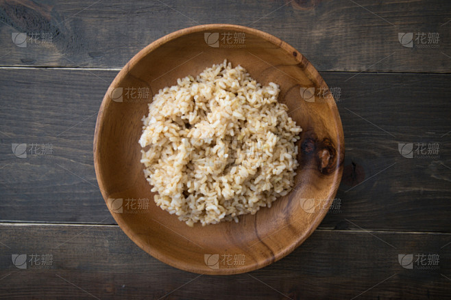 糙米,褐色,煮食,水平画幅,膳食,长寿饮...