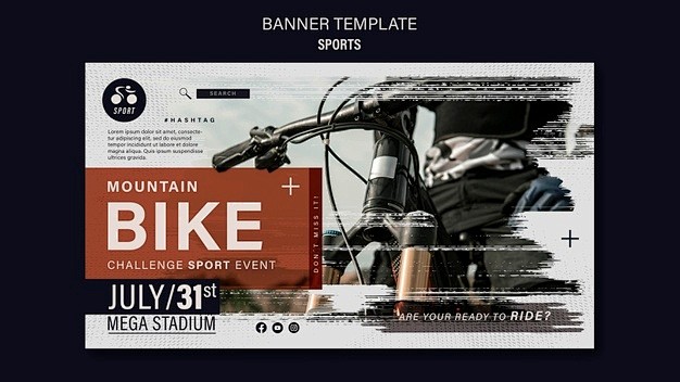 Bike sport banner de...