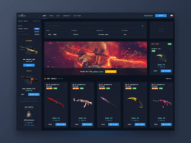 CSGO Skin shop ux ui valve steam items shop skin csgo-花瓣网