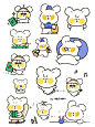 This may contain: some cartoon bears with different expressions on them