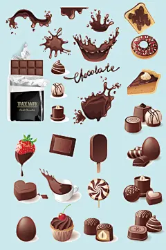 矢量AI巧克力元素