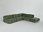 Camaleonda Sofa Sectional Licata Green : In its reissue, Camaleonda preserves the elements that have made it a contemporary classic. By mutual agreement, Mario Bellini and B&B Italia have decided to keep the cm 90x90 seat module, together with the bac