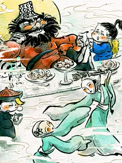 插画|打工人的地府之旅，要爱惜身体哟_老咖喱LeaX的插画作品_涂鸦王国_原创插画平台