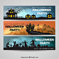 Halloween party banners pack