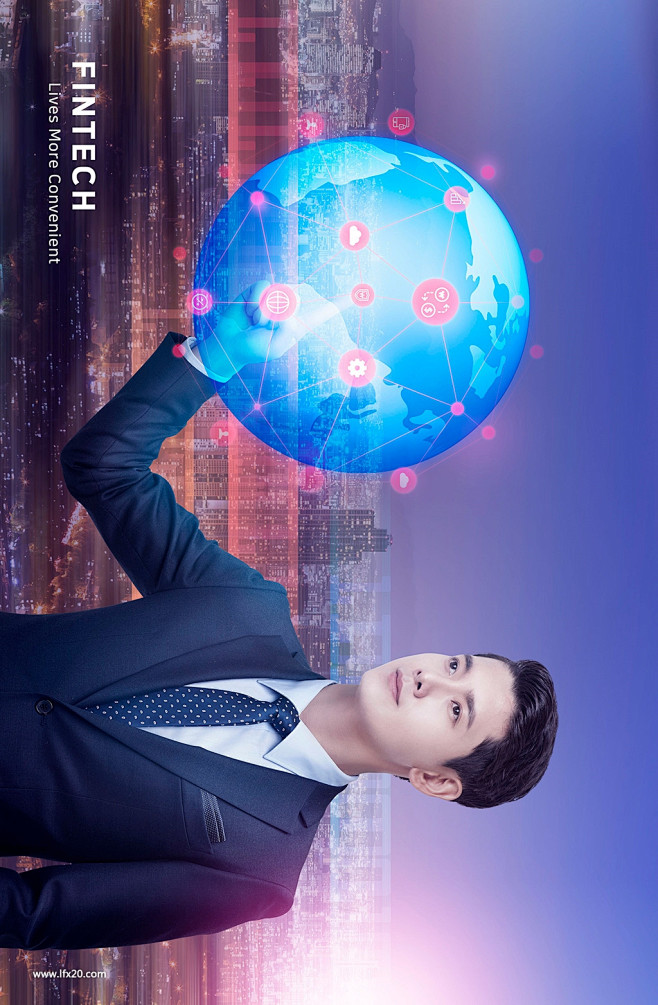 科技商务财手机金融K线图投资商务海报