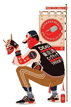 别样的现代街头武士风插画人物，有点飒！

by Mau Lencinas #灵感的诞生# ​​​​