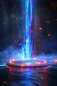AI数字艺术飞碟圆盘科技感背景图