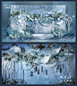 蓝色冰雪主题浪漫婚礼效果图&现场对比图