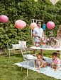 Bohemian pink and green English garden | Find charming outdoor furniture and more at Maisons du Monde