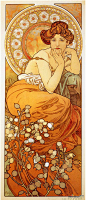 阿尔丰斯·慕夏(Alphonse Mucha)高清作品《黄玉》