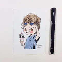 人物形象插画  作者：台湾插画师 Hsinyi Chen   ​via @小清新手绘 ​​​​
