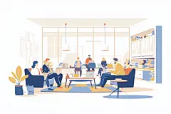办公团队插画创意