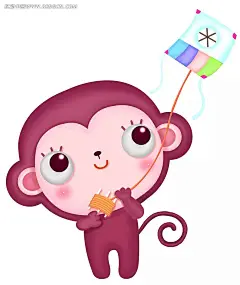放风筝的小猴子时尚人物插画PSD分层素材|PSD素材|绘画设计|卡通人物|漫画人物|人物插画|矢量人物|手绘人物|水彩插画|卡通漫画人物图片|卡通漫画人物|企业漫画人物|手绘漫画人物漫画