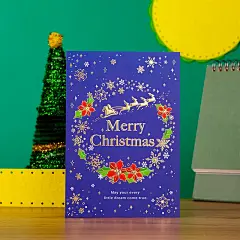 台湾四季圣诞节贺卡西式贺卡创意卡通萌哒哒圣诞贺卡可爱圣诞卡片带信封学生创意烫金手工祝福卡小卡片礼物-tmall.com天猫