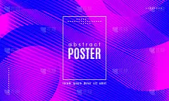 Abstract Wave Poster with Color Fluid Shapes.