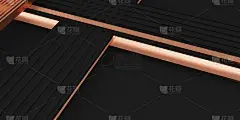 优雅的背景图像的黑色和粉红色金条闪闪发光的3D插图
