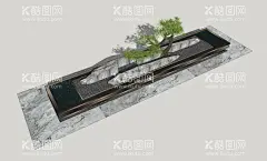 休闲景观水景  - 源文件下载【酷图网】假山片石,迎客松,禅意水景,休闲水景,景观水景,镜面水景,广场水景,草图大师,草图大师模型