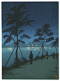 江户夜色，昔日灯火。作者：浮世绘画家小林清亲