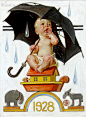 'New Year's Baby, Saturday Evening Post Cover' by Joseph Christian Leyendecker (1874-1951) : Original Oil on Canvas