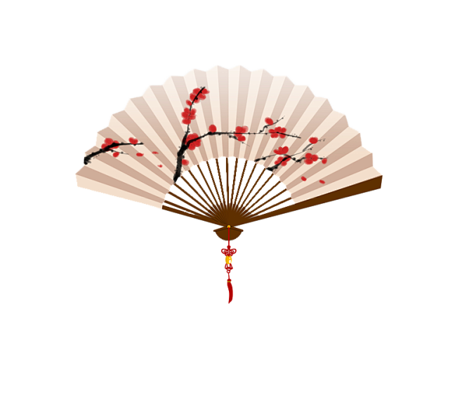 梅花折扇-花瓣网
