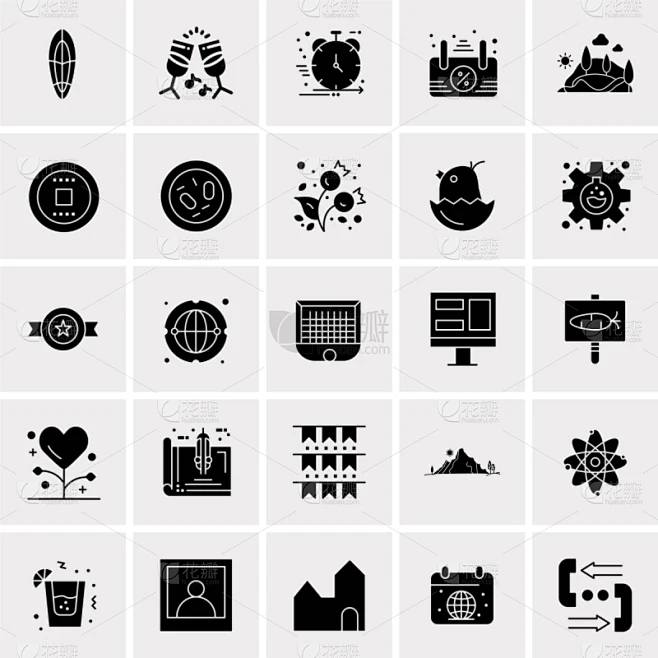 set 25 universal business icons图片_纹理图片素材-花瓣网