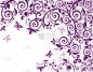 紫复古花卉卡