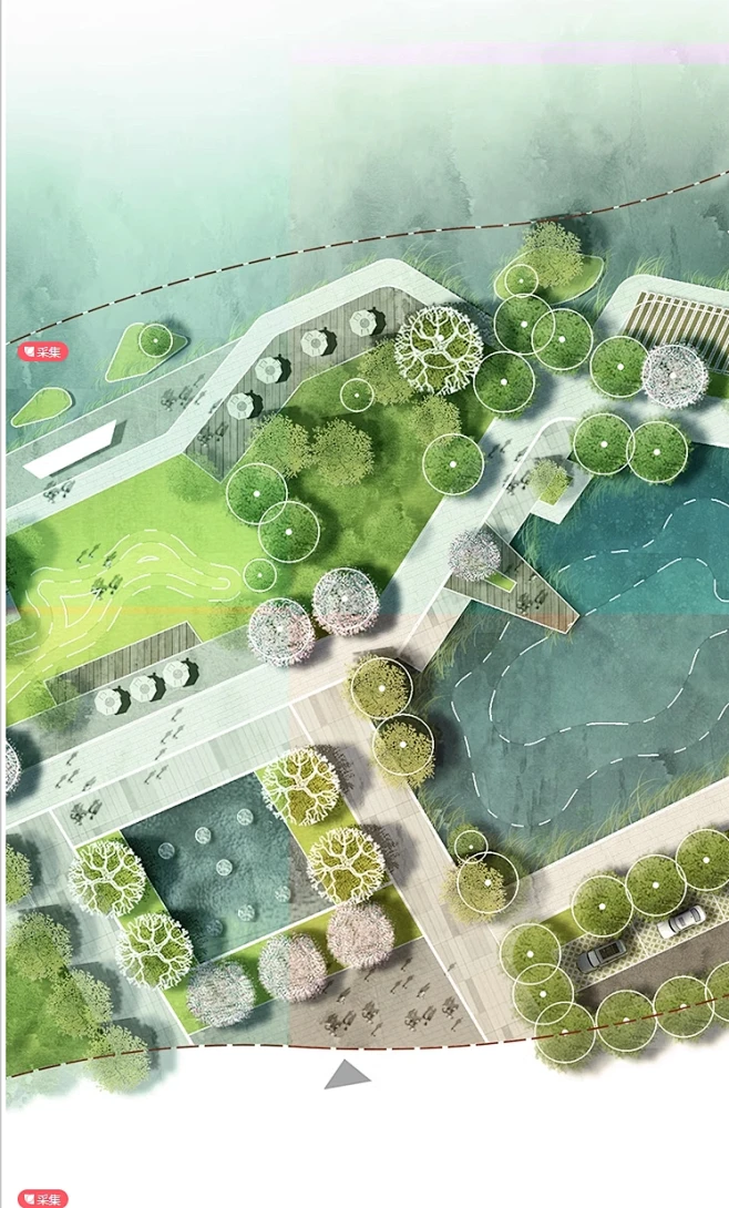 2023小清新公园彩平图ps免扣素材原创公园景观竞赛彩平图psd素材-花瓣网