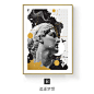执念 现代简约客厅装饰画大卫雕像挂画美式创意壁画双联人物墙画-淘宝网