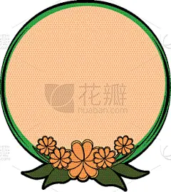 圆形,边框,黄色,自然,华丽的,请柬,高雅,花,问候,庆祝