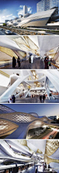 视觉中国灵感库著名建筑师zaha hadid最近赢得了利雅得地铁站设计竞赛，她设计了一个网格状的波浪表皮——由一系列反正弦波组成——这个曲线形的表皮。地铁站所处地段是沙特阿拉伯首都利雅得蓬勃发展的新区。这样的地铁站真是太抢眼球了。