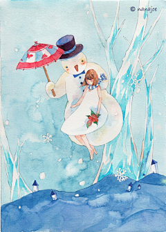 花瓣插画采集到冬有雪