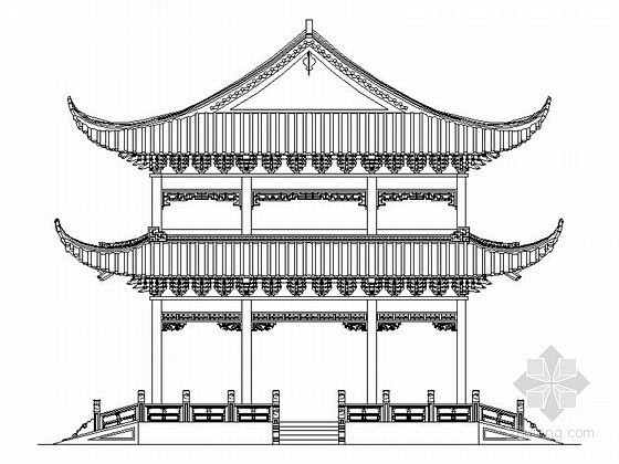 重檐歇山顶手绘图片