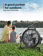 12” Rechargeable Floor Fan, 17850mAh Battery Outdoor Portable Fan-TaoTronics #7