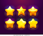 Vector star icons set. Collection icon design for game, ui, banner, design for app, interface, game development. Award winner cartoon isolated vector star
