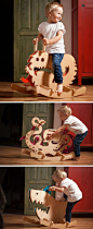 设计师Constantin Bolimond用一系列现代儿童家具取代了传统的摇马，这些家具包括用木头制成的摇摆怪物，试图通过让孩子们成为一个有趣的玩具来帮助他们解决他们的恐惧。 #woodprojects