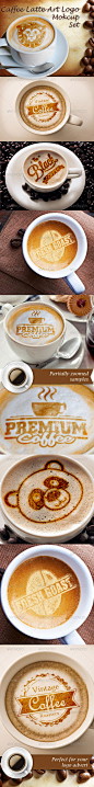Caffee Latte Art Logo Mockup Set咖啡场景模型素材标志展示模板-淘宝网