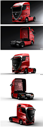 Alfa romeo Truck concept car：红红火火的概念卡车设计，马路上亮丽的风景线