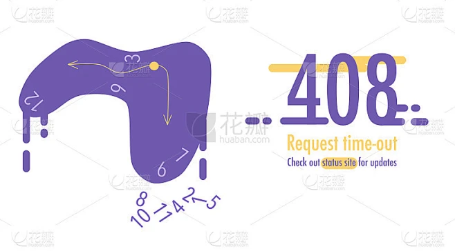 408错误。请求超时。需要更新页面。带有系统致命错误的横幅或网站。素材-花瓣网