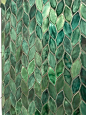 Pretty antique looking green leaf tile